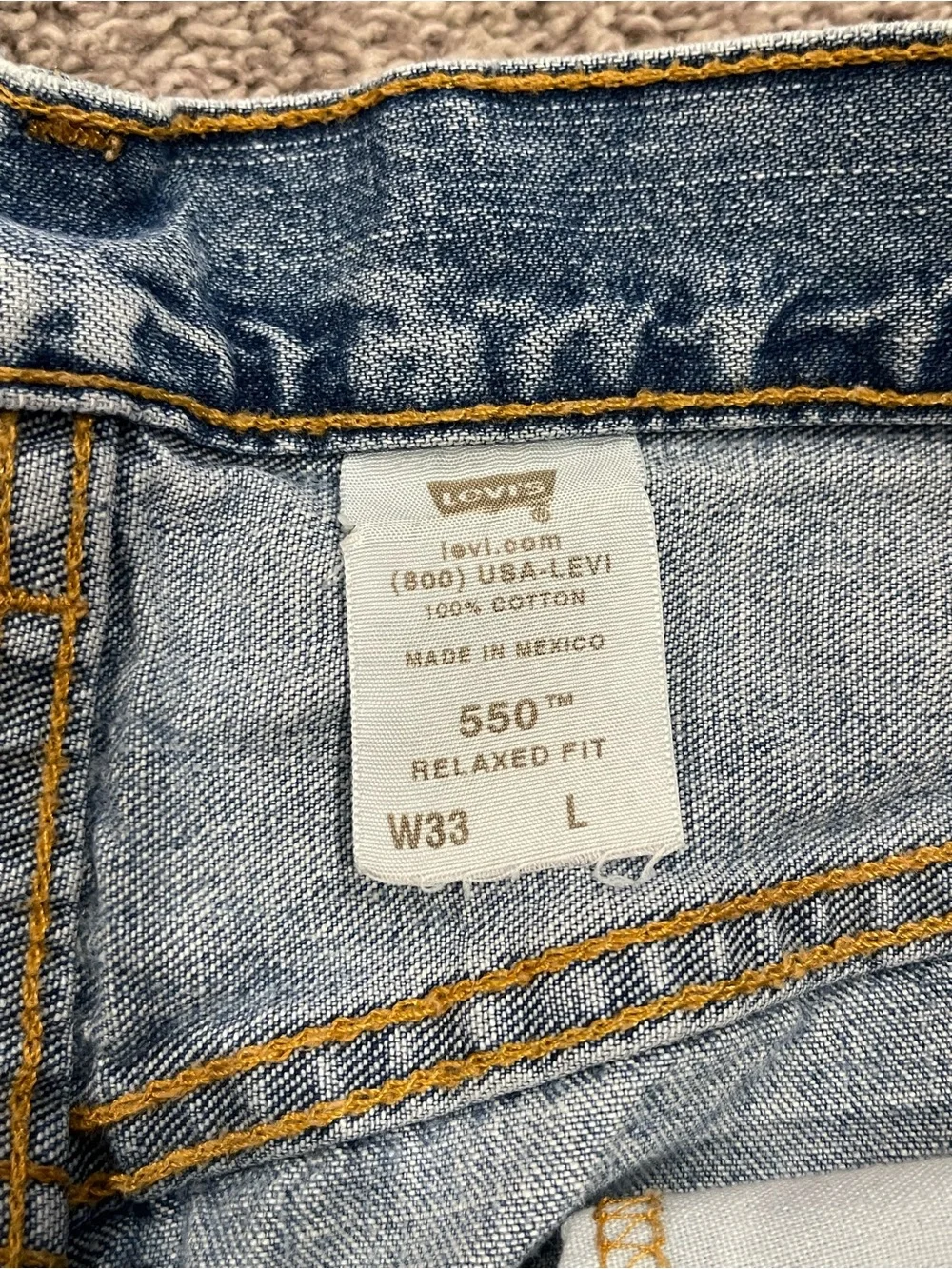 Y2K Levi’s 550 Men’s Denim Shorts W33 Relaxed Fit Light Wash Baggy Jorts